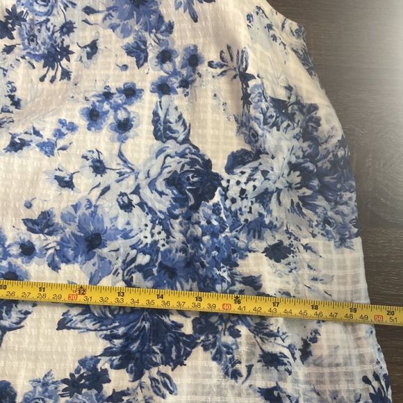 J.Jill Sleeveless White and Blue Floral Toile Lined Maxi Dress Size Small Petite - Picture 5 of 10